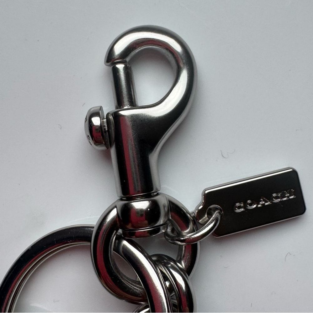 Coach Silver and Turquoise Dolphin and Green Palm Keychain Purse Charm NEW - Picture 7 of 9